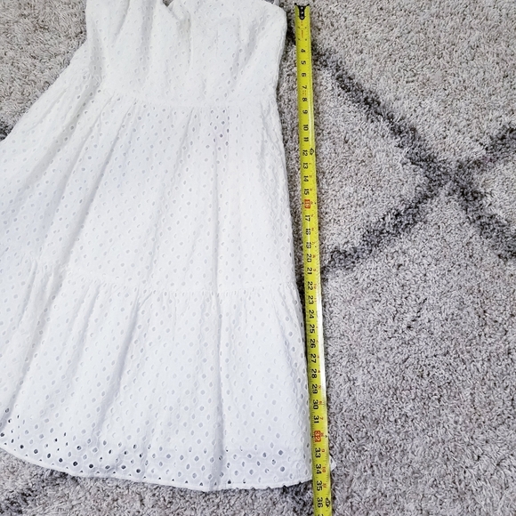 Vince Camuto Cotton Eyelet Tiered Dress Ivory / White Size 16 - Picture 5 of 7